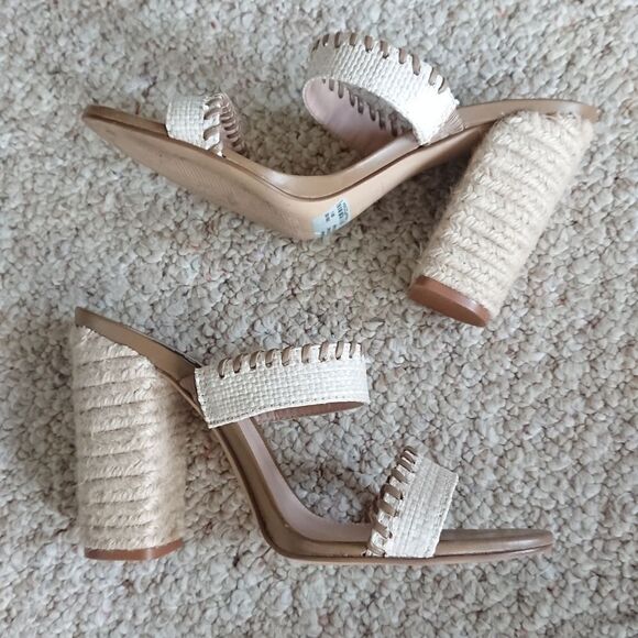 AQUA Almond Toe Woven block Heel Sandals size 36.5 - Picture 5 of 15